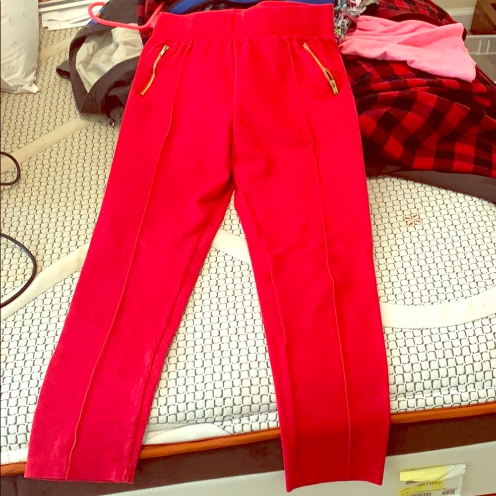 Red cotton and polyester pants